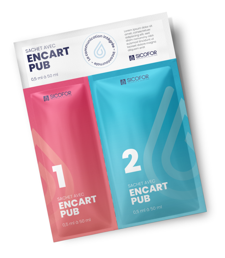 Sachet monodose avec encart publicitaire - Sicofor